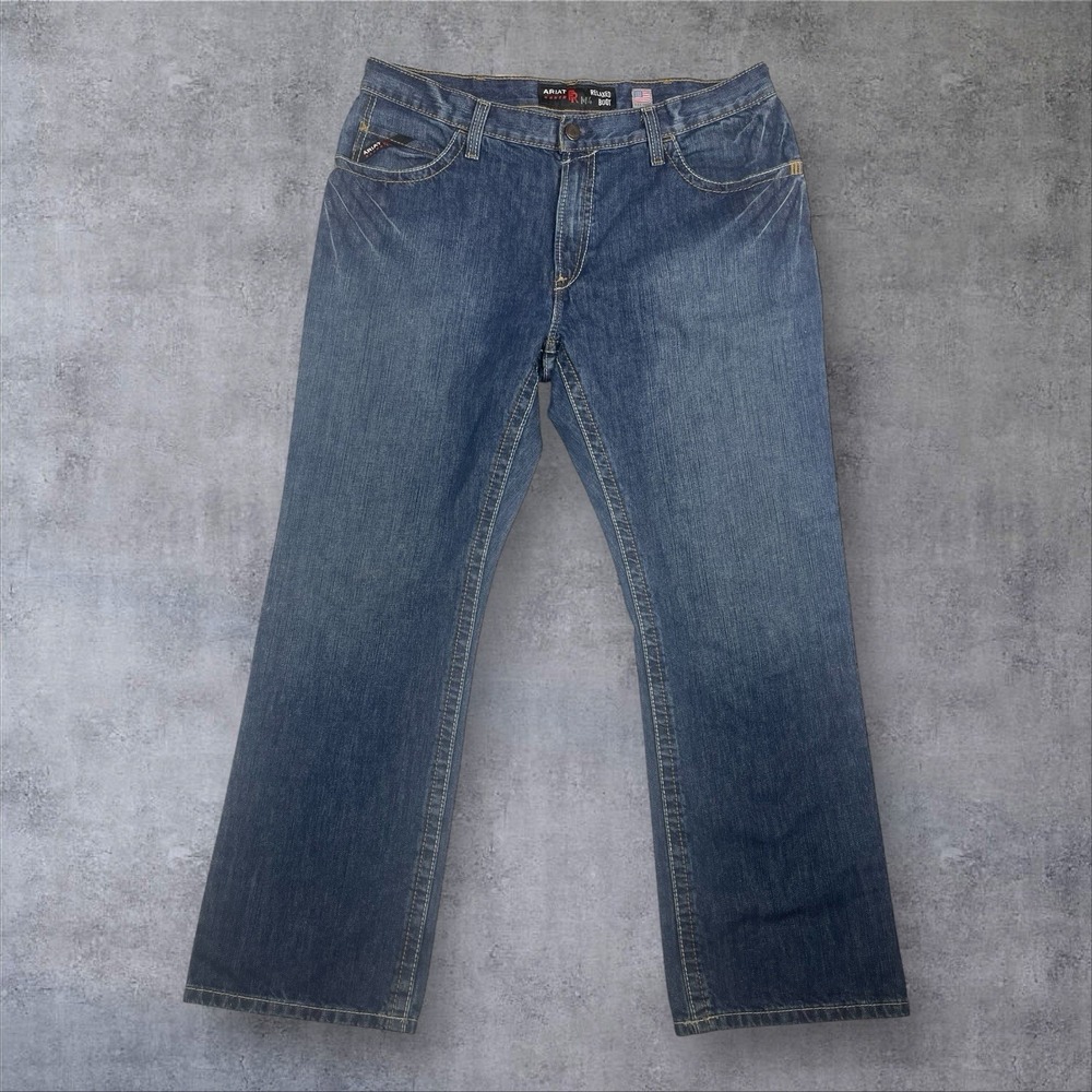 Ariat FR M4 Relaxed Boot Jeans Mens 38x32 Blue Flame Resistant Work Denim